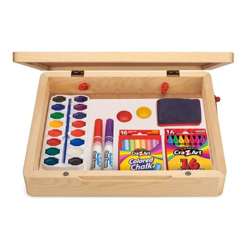 Cra-Z-Art 5-in-1 Portable Wooden Tabletop Art Easel with Chalkboard and Dry Erase Board