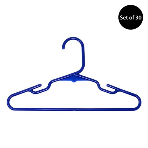 Your Zone 30 Pk Blue Children's Plastic Clothing Hanger