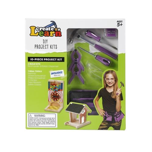 Create & Learn Kids DIY Children Project Kit with Real Tools & Project's Belt