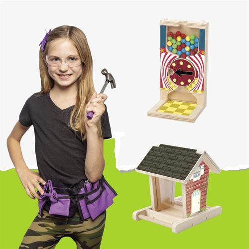 Create & Learn Kids DIY Children Project Kit with Real Tools & Project's Belt