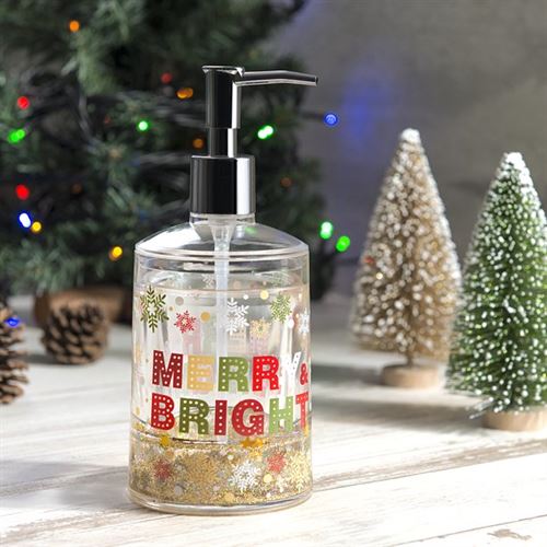 Holiday Time Plastic Words Soap Pump Multi