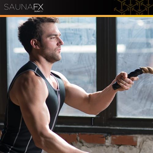 SaunaFX Men's Slimming Neoprene Sauna Vest with Microban Antimicrobial Product Protection