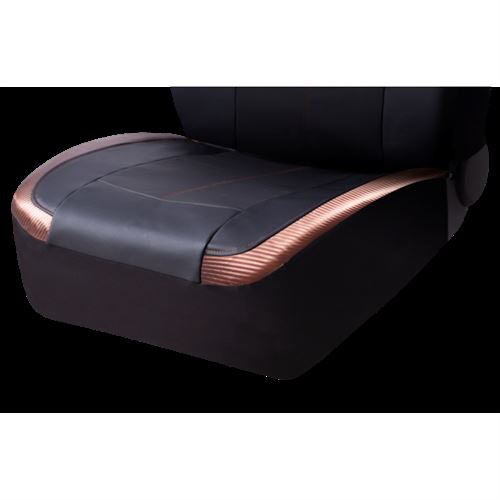 Auto Drive 2 Piece Carbon Fiber High Back Seat Covers Leather Copper, Universal Fit