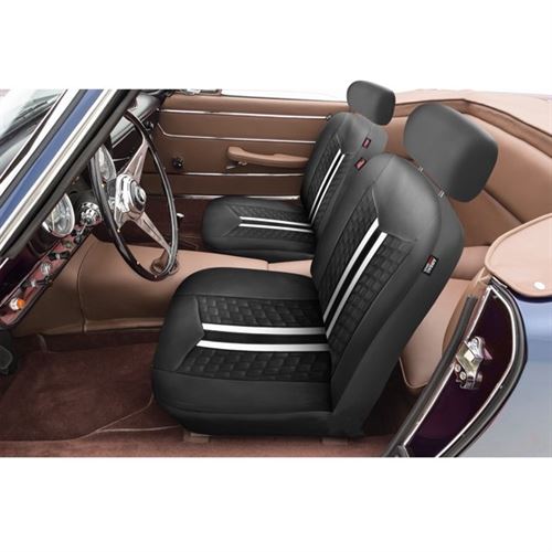 Genuine Dickies Classic 2 Piece Low Back Car Seat Covers, Espirit Black