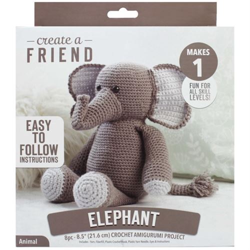 Leisure Arts Kit Create A Friend Crochet Amigurumi Elephant