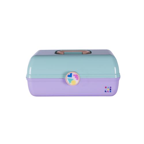 Caboodles Vintage On the Go Girl Cosmetic Case, Seafoam Green over Purple