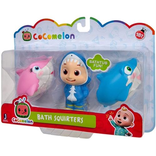 CoComelon Bath Squirters JJ And Sharks Boy Kids Toddler Bath Toys Size 10.16 cm Figures Set of 3