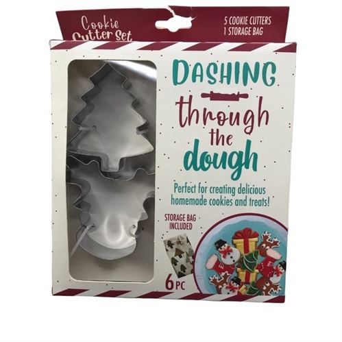 Dashing Through The Dough 6 Piece Metal Cookie Cutters