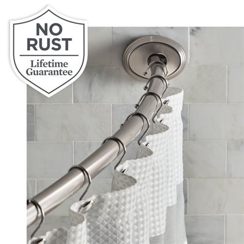 Brushed Nickel Shower Curtain Rod, 50" - 72"