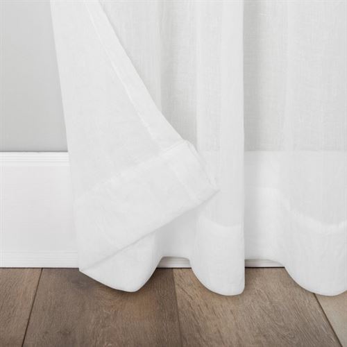 Mainstays Linen Textured Semi-Sheer Rod Pocket Curtain Panel, 127× 213 cm , White
