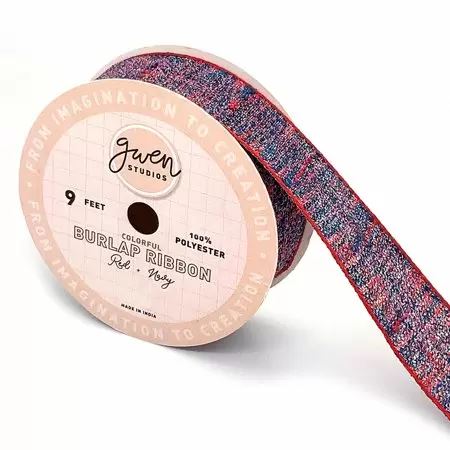 Gwen Studios Premium 1" Wide Soft Fabric Burlap Ribbon, 3 Yards
