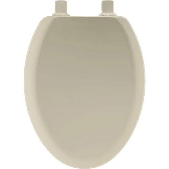Mayfair Lift Off Elongated Enameled Wood Toilet Seat in Bone with STA-TITE