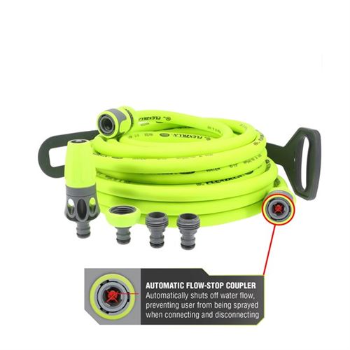 Flexzilla® Garden Hose Kit with Quick Connect Attachments, Flexible Hybrid Polymer, ZillaGreen®