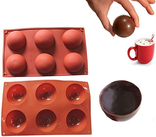Silicone Hot Chocolate Bomb Mold Semi Ball Mold for Making Hot Cocoa Bombs