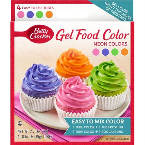 Betty Crocker Decorating Gel Food Color, Neon Colors, 76.7 ml