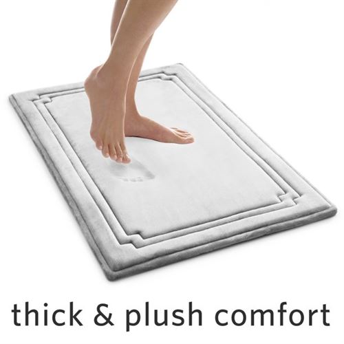 Thick & Plush Bath Rug, Light Grey, Charcoal Infused Memory Foam53x86 cm , Better Homes & Garden