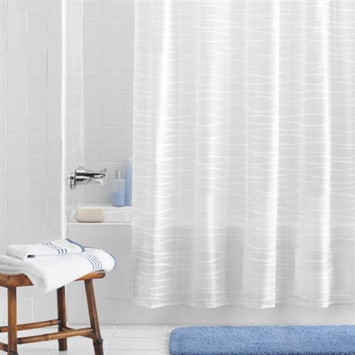 Striped PEVA Bathroom Set, 13-Piece Lightweight Shower Curtain and Hooks, Mainstays Oasis