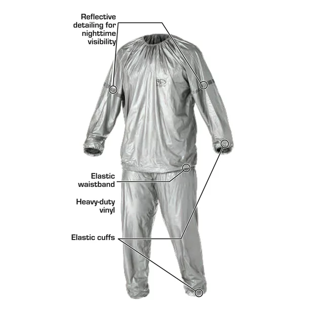 Athletic Works Sauna Suit - L/XL - Reflective Detailing on Sleeves, PVC, Promotes Weight Loss