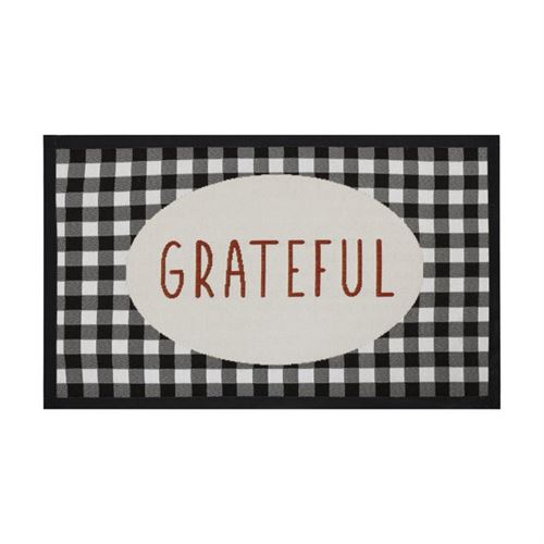 Way to Celebrate Harvest Grateful Tapestry Woven Kitchen Rug - Black and White - 18"x30"