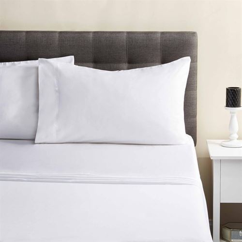 Better Homes & Gardens 300 Thread Count Cotton Sateen Bed Sheet Set, White, Full, Set of 4