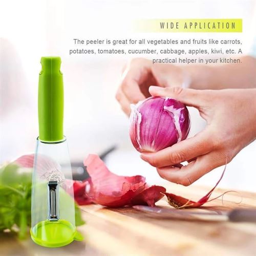 Multi-Functional Fruit/Vegetable Skin Peeler with Barrel Storage