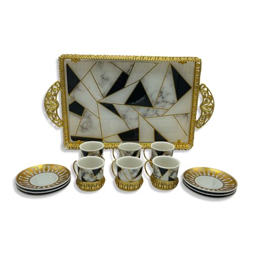 Coffee Cups Set With Serving Tray