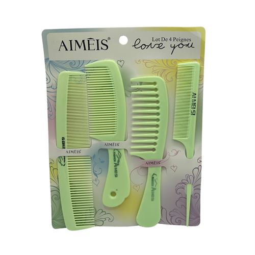 Set of 4 combs of different sizes - green