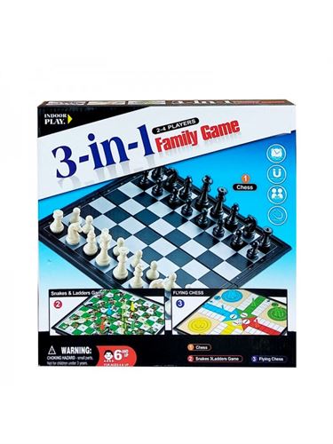 3 in 1 family board games (ladder and snake / chess / flying chess)