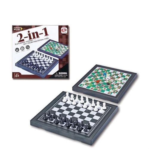 2-in-1 family game (ladder and snake / chess)