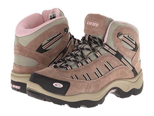 Hi-Tec Women’s Bandera Mid WP Hiking Boot Brown and pink.