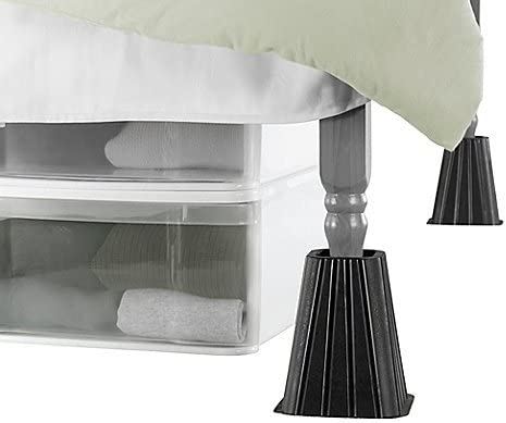Simply Essential™ Extra Tall Bed Lifts in Black (Set of 4)