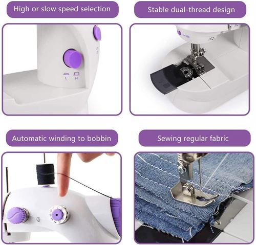 Magicfly Mini Sewing Machine for Beginner, Dual Speed Portable Sewing Machine Machine with Extension Table, Light, Sewing Kit for Household, Travel