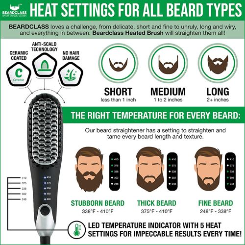 BEARDCLASS Premium Beard Straightener Comb