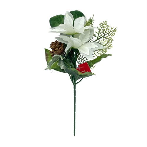 Mainstays White Frosted Poinsettia Mix Pick