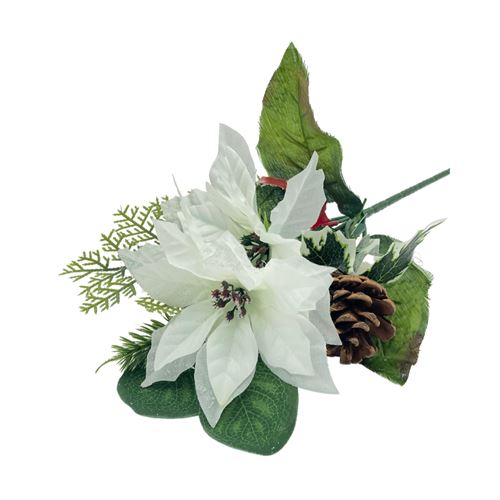 Mainstays White Frosted Poinsettia Mix Pick
