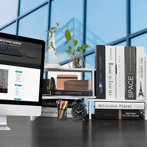 YGYQZ Desktop Bookshelf ( 2 Shelves )Organizer Adjustable Storage