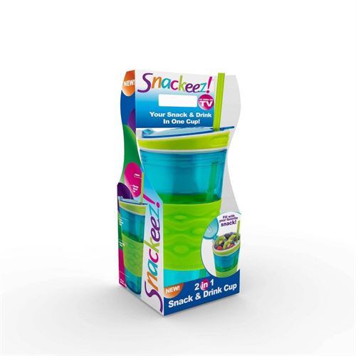 Snack & Drink Cup Blue & Green Snackeez