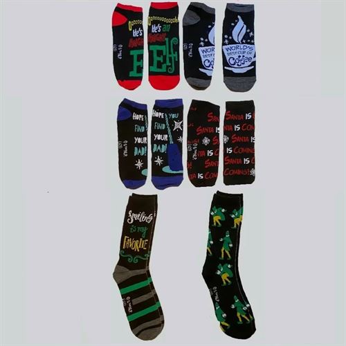 Men's Elf 6 Days of Socks Advent Calendar 6pk - Size 6-12