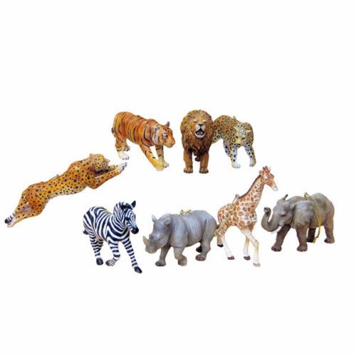 Kurt Adler Safari Animal Ornament Set of 8, 8 Piece