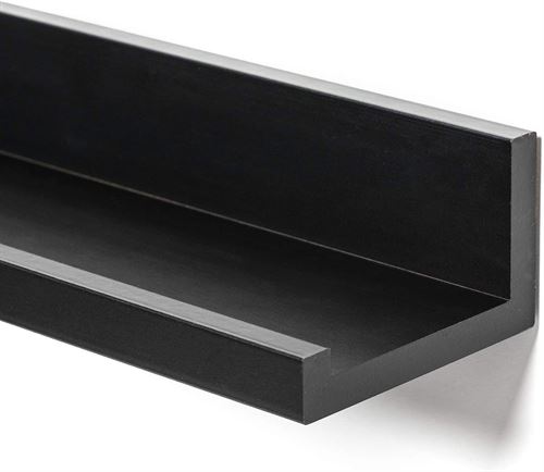 Americanflat 14 Inch Floating Shelves for Wall - Black Composite Wood Shelves