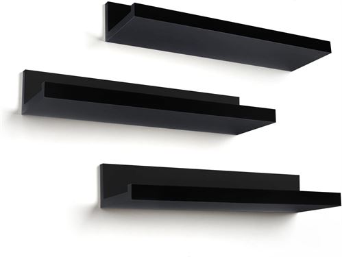 Americanflat 14 Inch Floating Shelves for Wall - Black Composite Wood Shelves