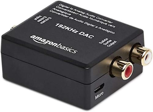 Amazon Basics 192KHz Digital Optical Coax to Analog RCA Audio Converter
