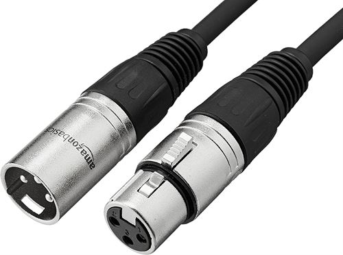 Amazon Basics XLR Male to Female Microphone Cable - 50 Feet, Black