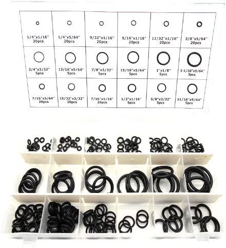 Simply Silver - 225pc O-Ring Rubber Assortment SAE Kit Tools Hydraulics Air Gas HVAC
