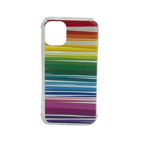 Centon Electronics iPhone 12 PRO and 13 PRO Clear Phone Case, Rainbow Stripes