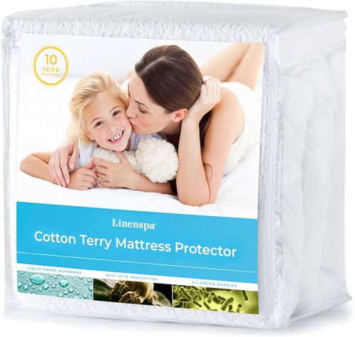 Linenspa Cotton Terry Waterproof Mattress Protector twin