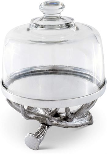 Arthur Court Designs Glass dome bowl with aluminum base