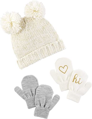 Simple Joys by Carter's Toddlers and Baby Girls' Hat and Mitten Set
