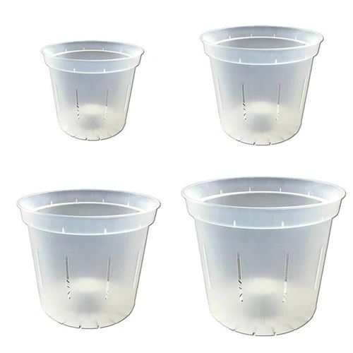 repotme  Growers Assortment of Slotted Clear Orchid Pots - Set 4