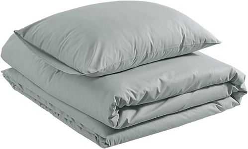 Amazon Basics Lightweight 100% Cotton Percale Weave Duvet Comforter Cover Set size Twin/Twin XL